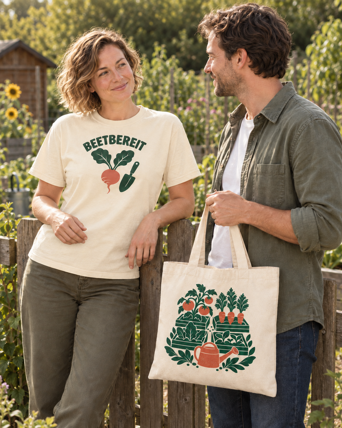 Beetbereit – Unisex-Gartenshirt in Ivory
