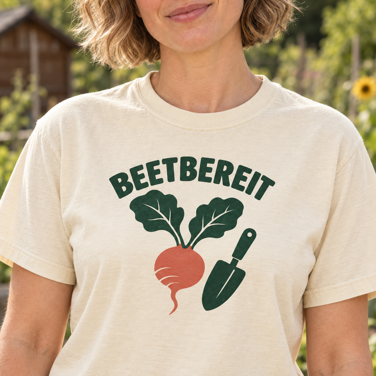 Beetbereit – Unisex-Gartenshirt in Ivory