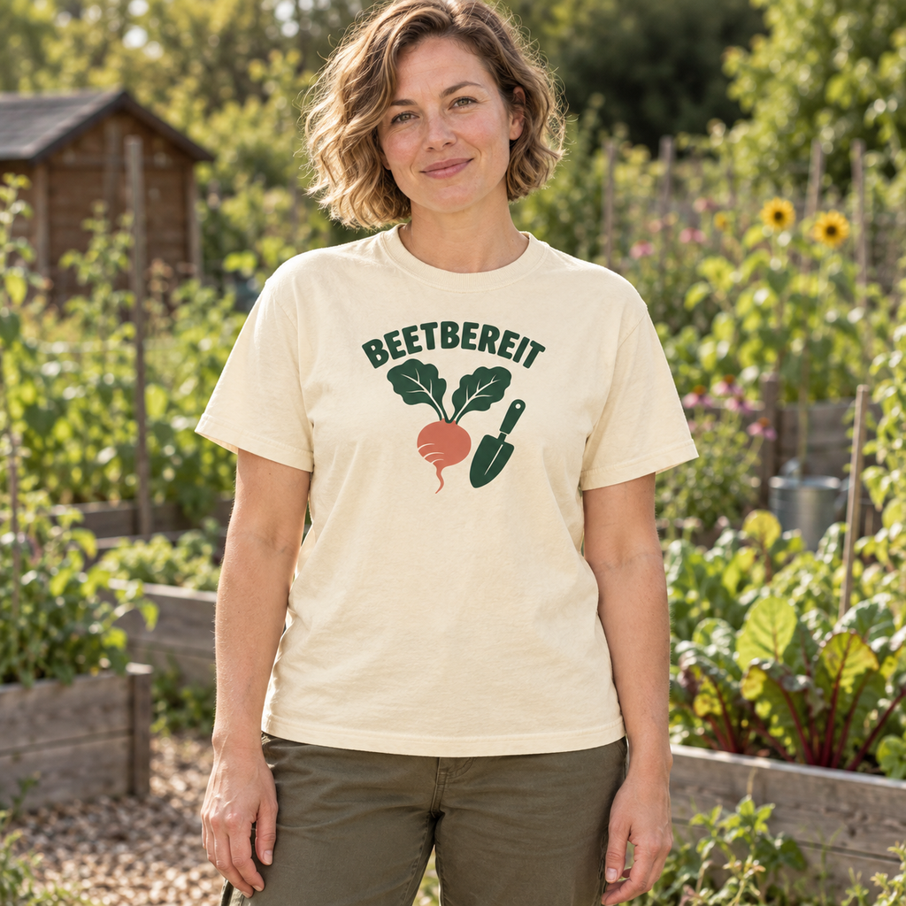 Beetbereit – Unisex-Gartenshirt in Ivory