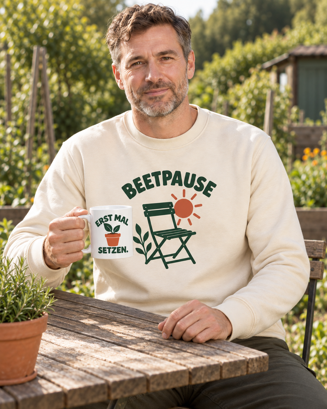 Beetpause – Unisex-Sweatshirt in Bone