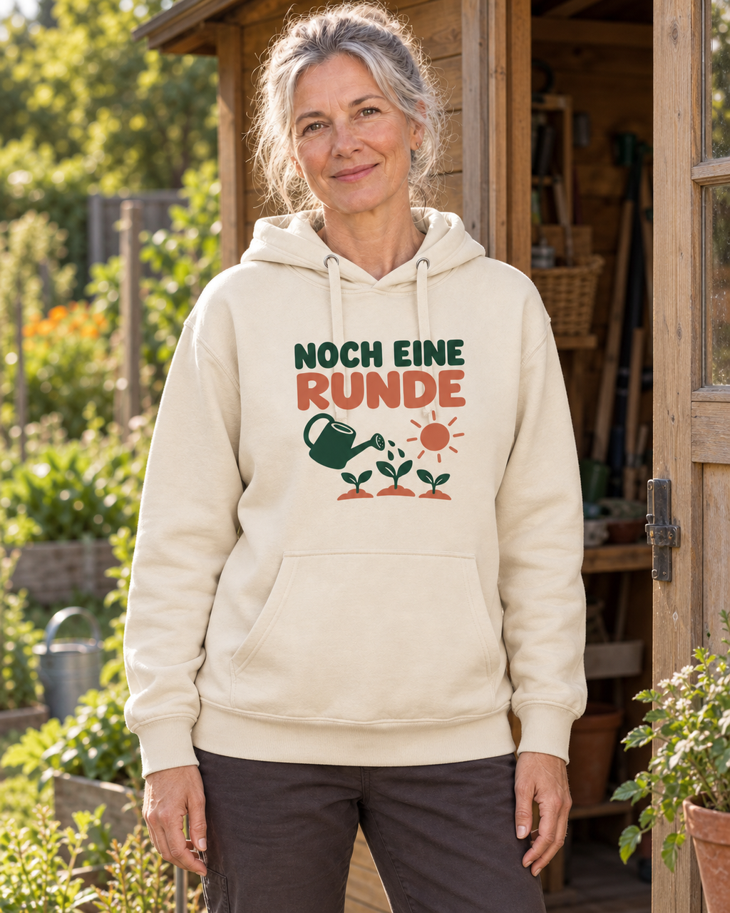 Noch eine Runde – Unisex-Gartenhoodie in Bone